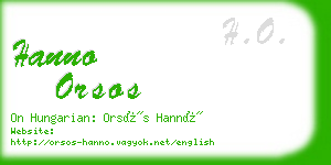 hanno orsos business card